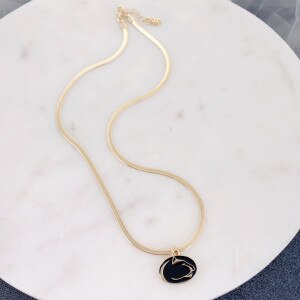 gold necklace with gold and enamel Penn State Athletic Logo view 1
